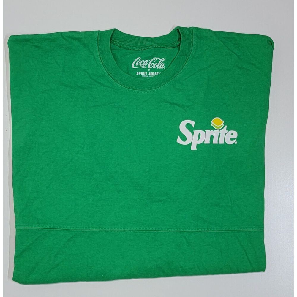 Coca Cola Brand Sprite Spirit Jersey Green Big Logo Adult Size Large‎ - Picture 5 of 5